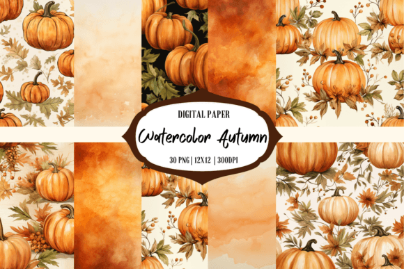Watercolor Autumn Background| Seamless