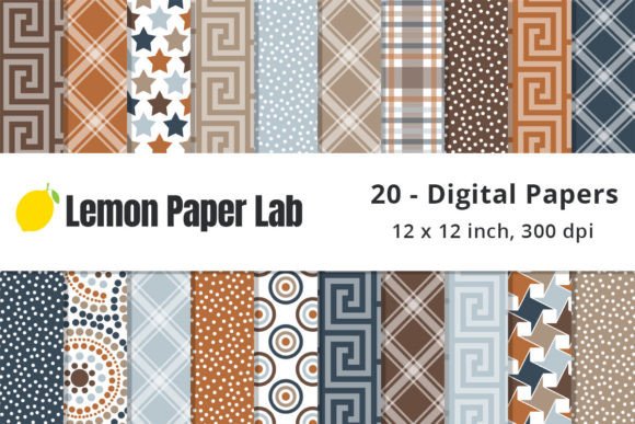 Blue and Brown Background Digital Paper