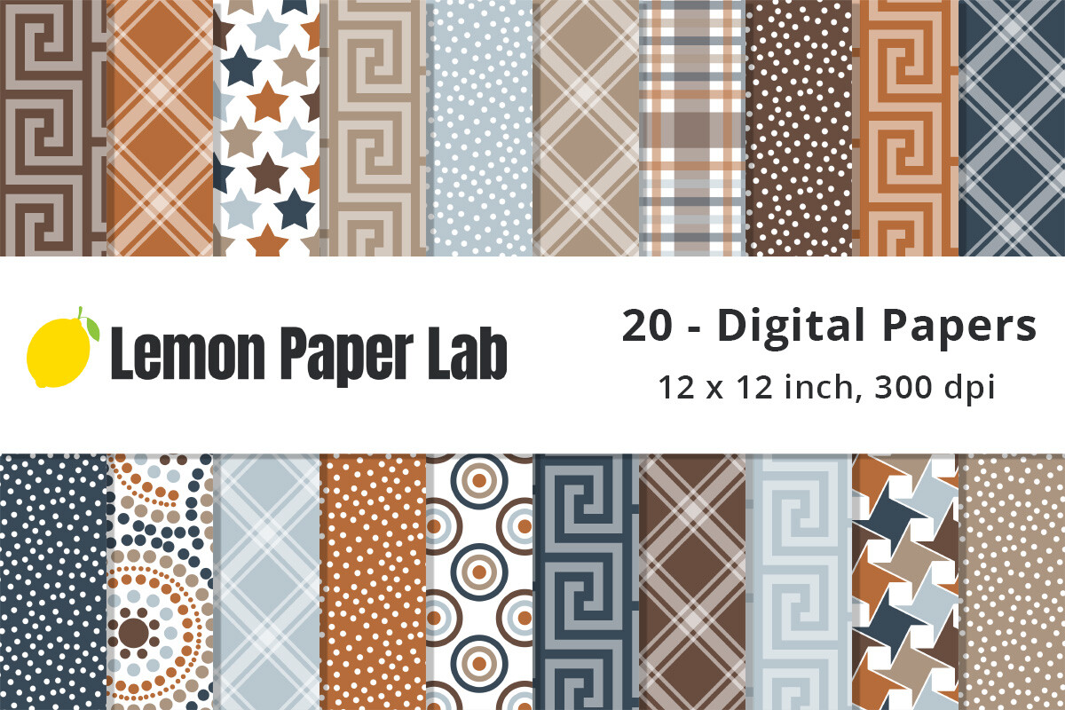 Blue and Brown Background Digital Paper