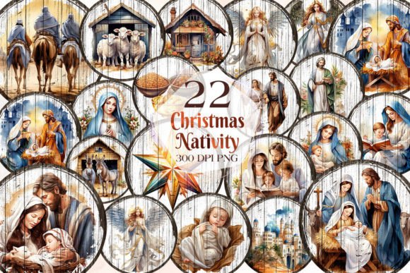 Christmas Nativity Ornaments Clipart