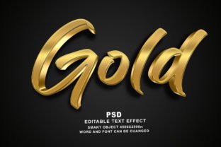 Gold PSD 3D Editable Text Effect Graphic by TrueVector · Creative Fabrica