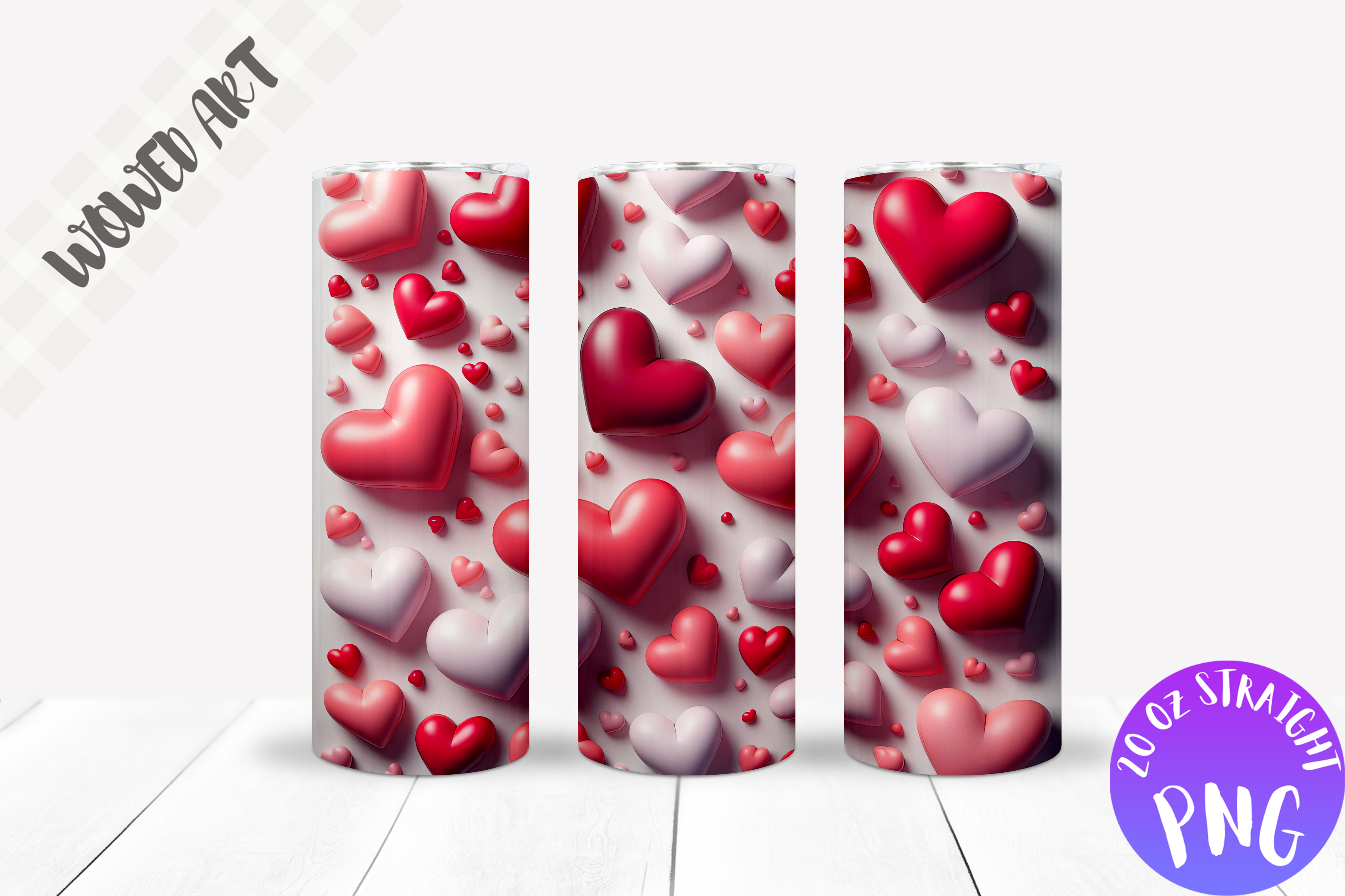 3d Heart Tumbler Wrap Graphic by CraftSvgs · Creative Fabrica