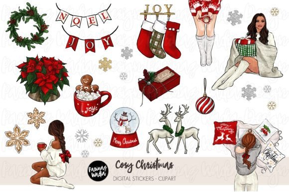 Cozy Christmas Hand Drawn Clipart