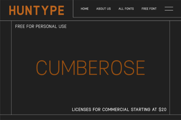 Cumberose Font PNG with transparent background - Preview 1