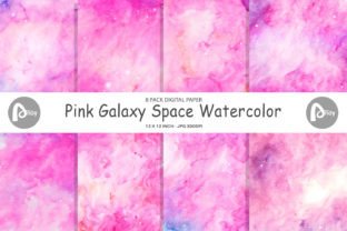 Digital Paper Pink Galaxy Space Watercol Graphic by Artnoy · Creative ...