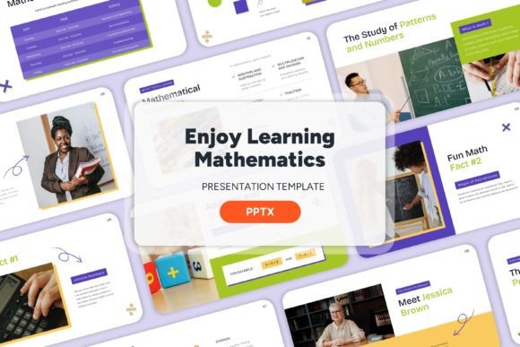 Preview of Enjoy Learning Mathematics - Powerpoint education presentation template