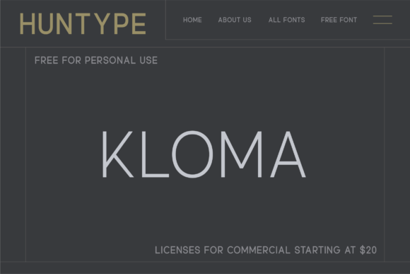 Kloma Font PNG with transparent background - Preview 1