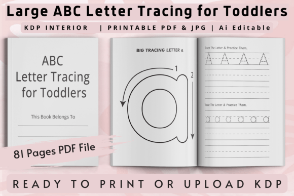 Large ABC Letter Tracing for Toddlers Graphic by Interior Creative ...