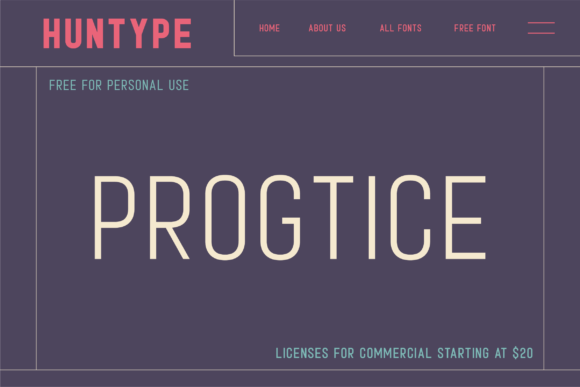 Progtice Font PNG with transparent background - Preview 1