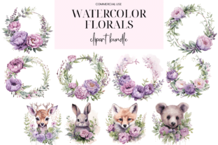 Purple Watercolor Flower Clipart Graphic by Luv Bijou · Creative Fabrica