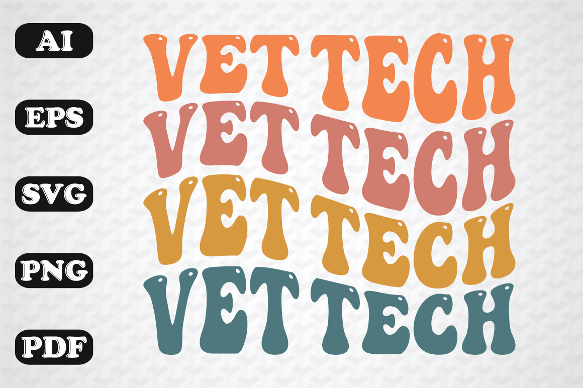 Vet Tech Retro Wavy Svg Graphic by sujon1638 · Creative Fabrica
