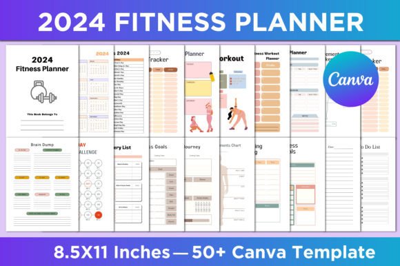 2024 Fitness Planner Canva Interior