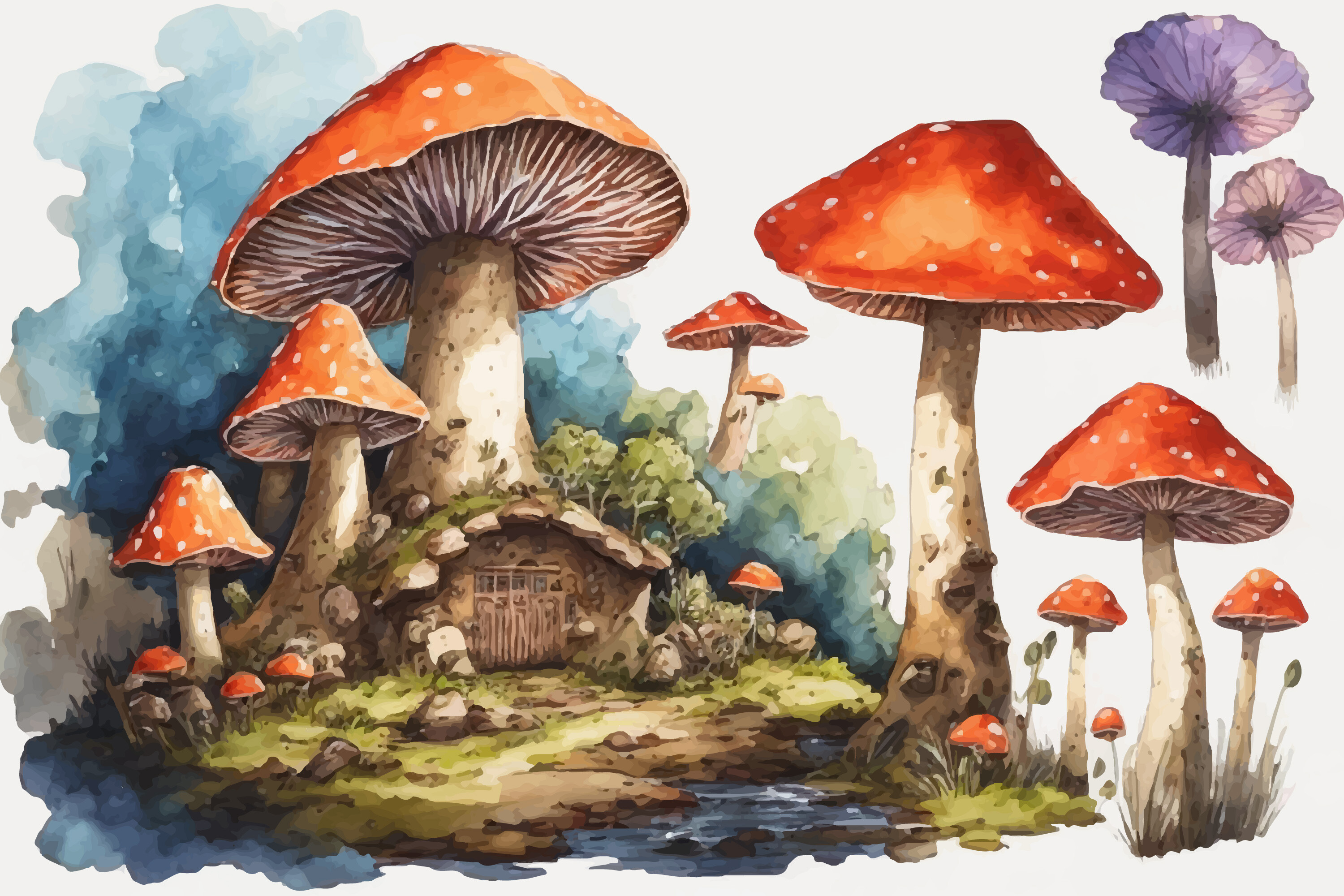 A Mushroom Watercolor Graphic by Ariyan Store · Creative Fabrica