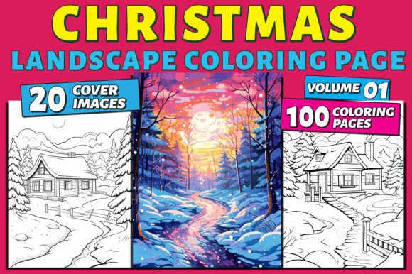Christmas Landscape Adult Coloring Pages