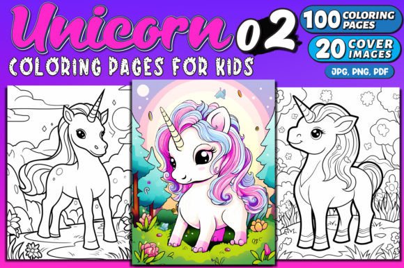 Cute Unicorn Coloring Pages for Kids 02