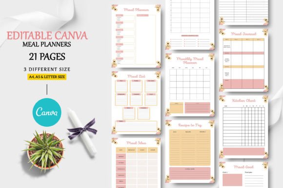 Editable Canva Meal Planner Templates
