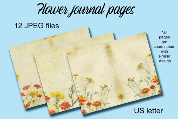 Flower Journal Pages Graphic by Andrea Kostelic · Creative Fabrica