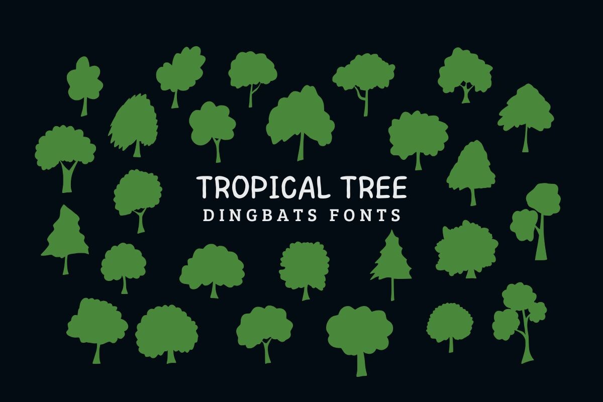 Tropical Tree Font by Eystore · Creative Fabrica