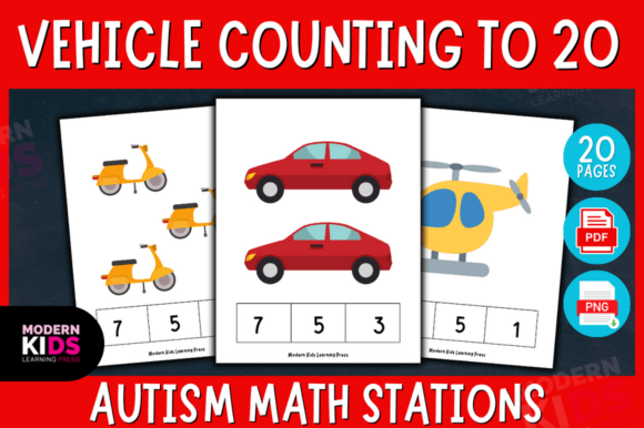 Vehicle Counting to 20 - Autism Math