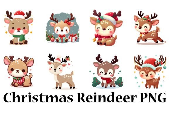 Christmas Reindeer PNG Clipart Graphic by Crafted Wonders · Creative ...