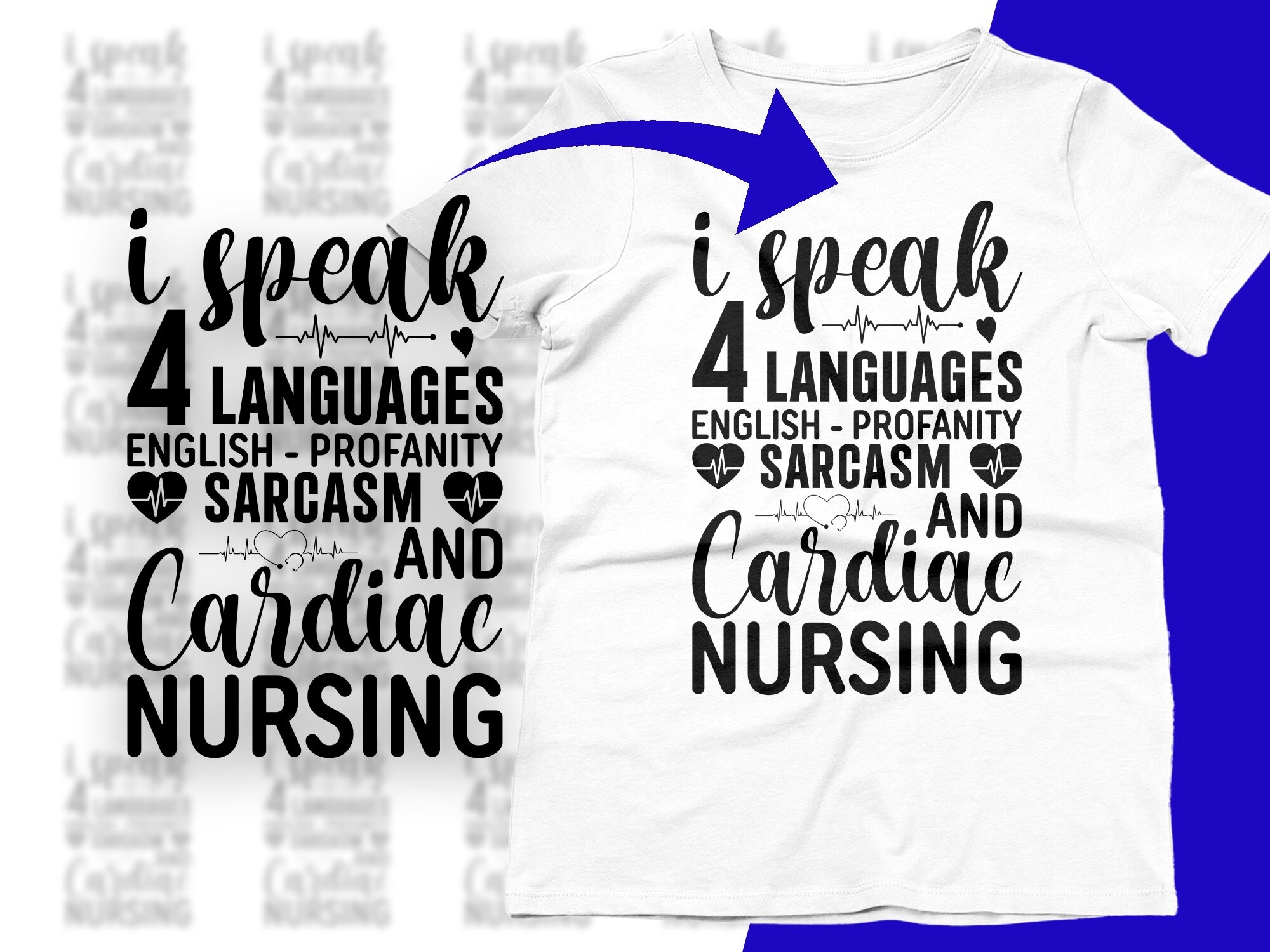 Profane Language Sign I Speak 4 Languages English Profanity Graphic by CraftDesigns ...