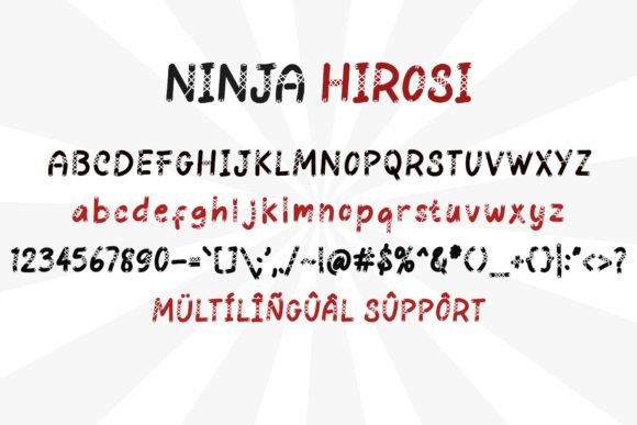 Ninja Hirosi Font PNG with transparent background - Preview 4