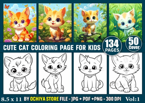 134+ Cute Cat Coloring Pages for Kids