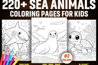 220+ Sea Animals Coloring Pages for Kids Graphic by E A G L E ...