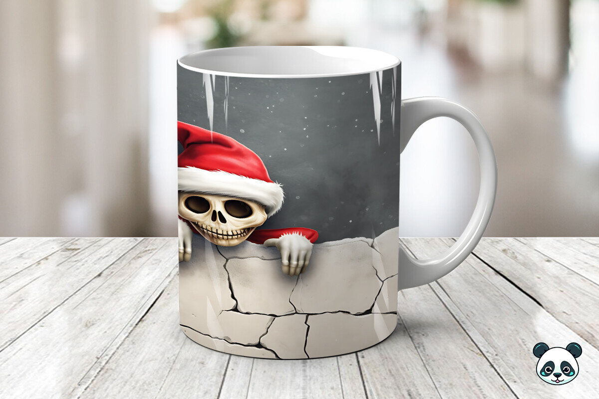 Christmas Skeleton 3D Mug Wrap PNG Graphic by Pandastic · Creative Fabrica