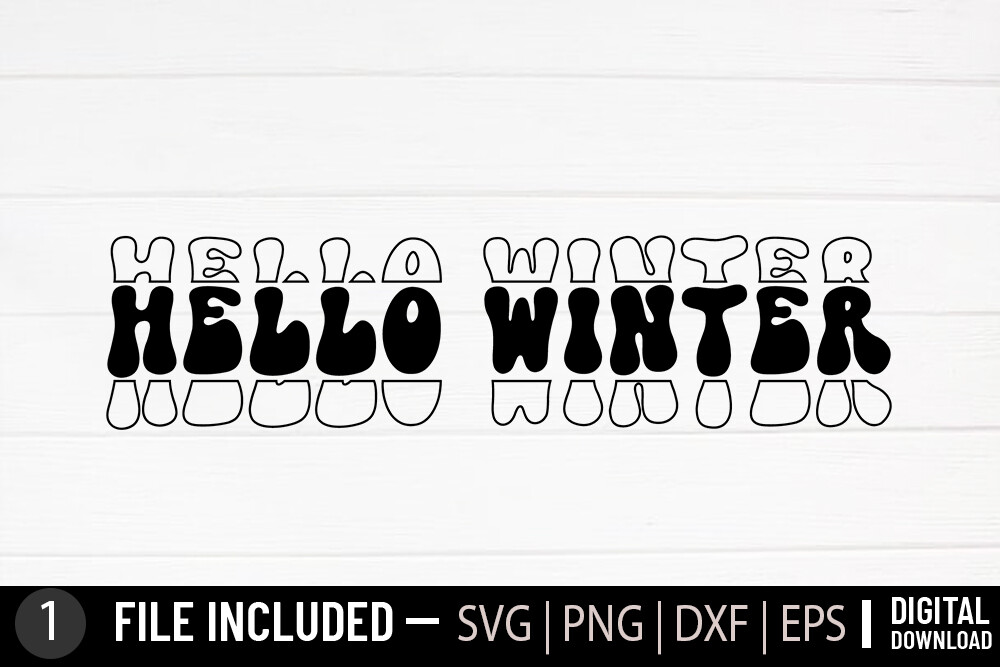 Hello Winter - Retro Christmas SVG Graphic by SVG Zone · Creative Fabrica