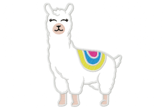 Llama Applique Embroidery Design
