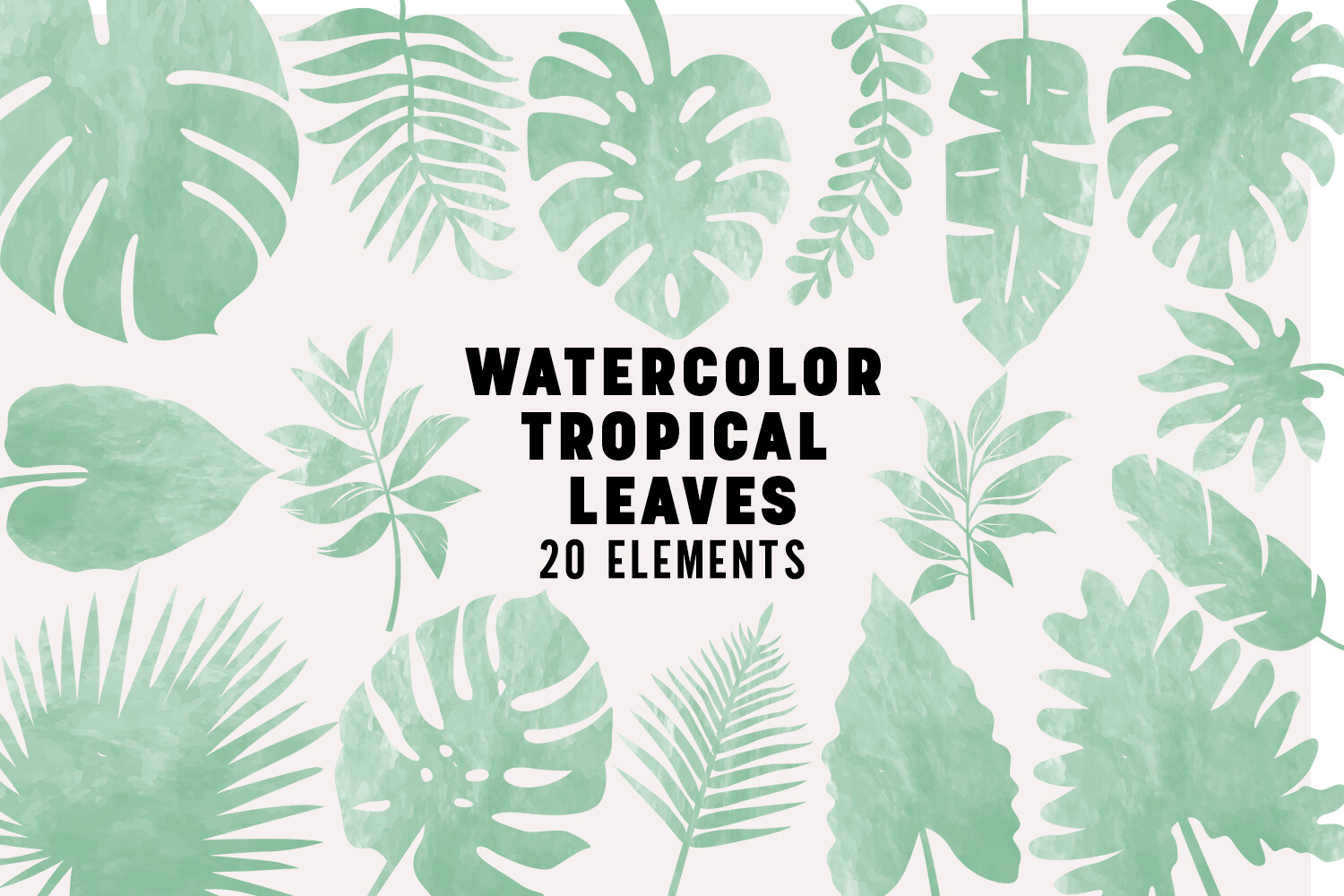 Watercolor Tropical Leaves Graphic by Cool Worker · Creative Fabrica