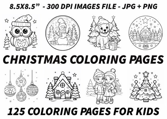 125 Christmas Coloring Pages for Kids