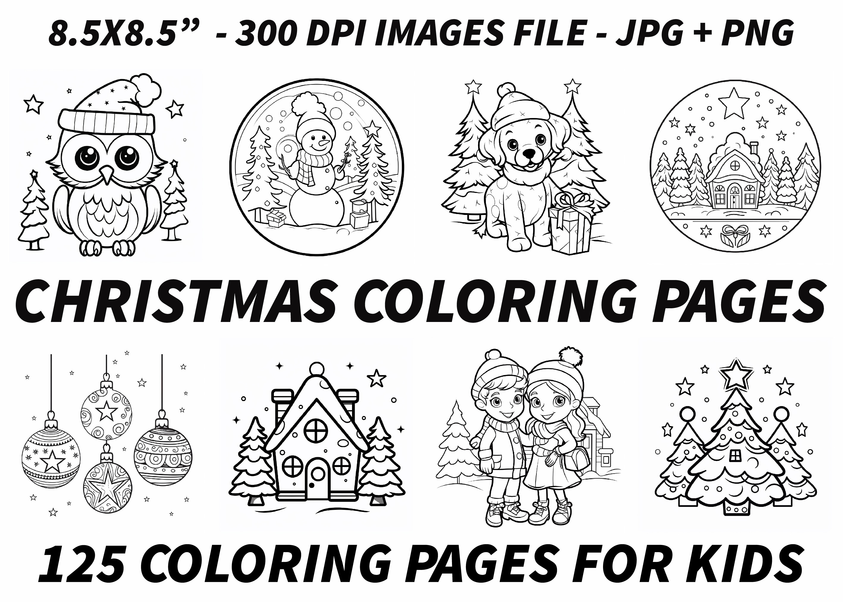 125 Christmas Coloring Pages for Kids
