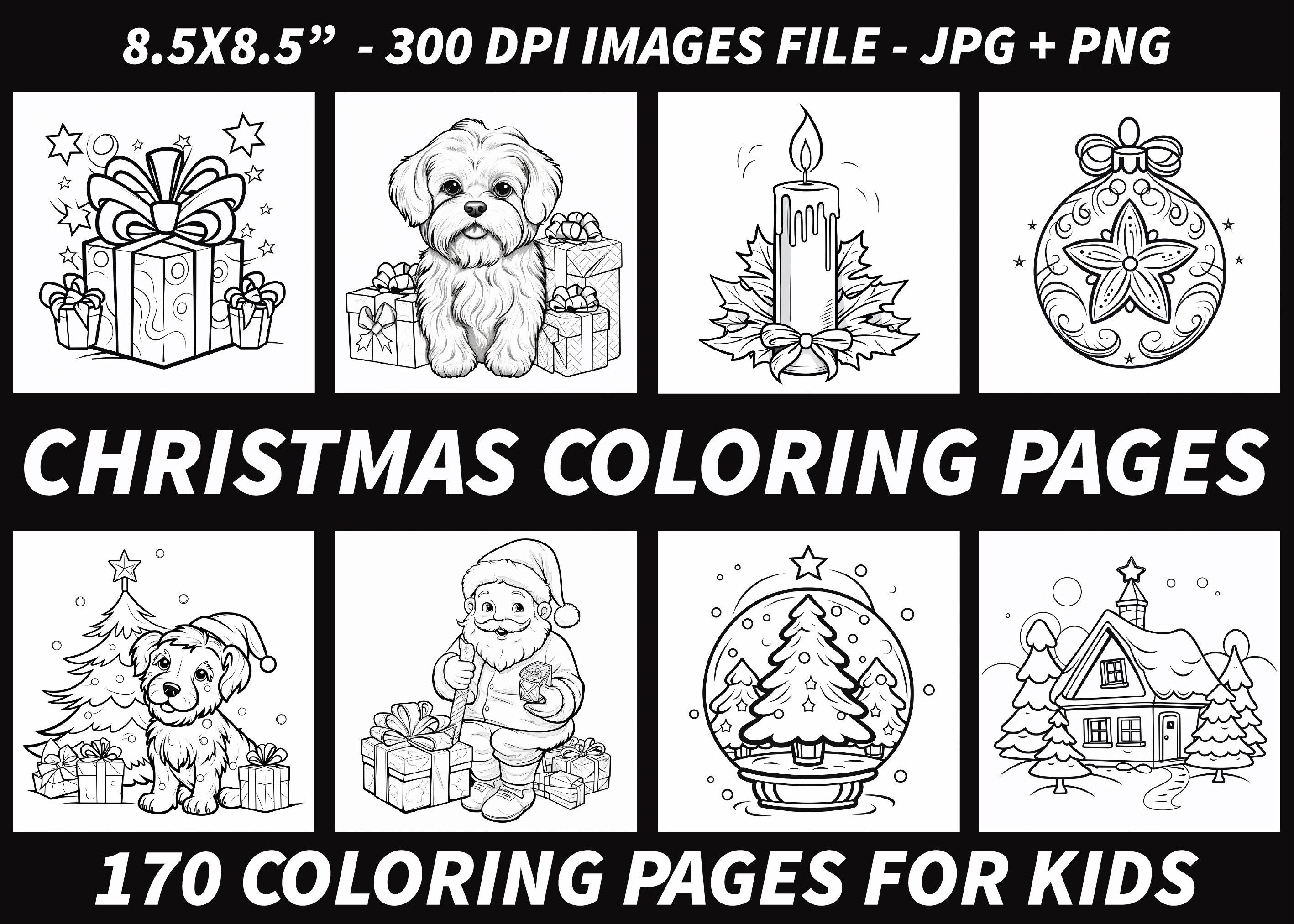 170 Christmas Coloring Pages for Kids