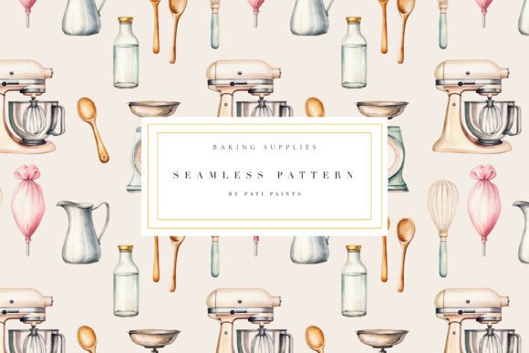 Baking Supplies Digital Paper