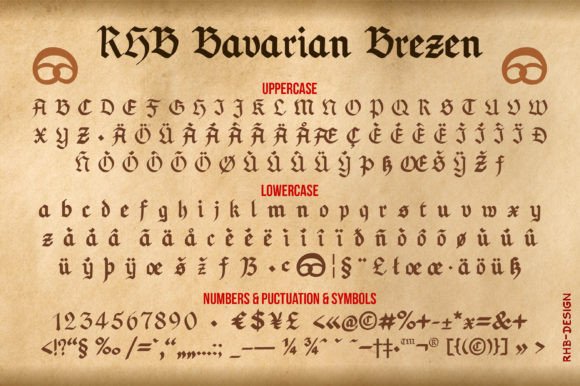 Bavarian Brezen Font PNG with transparent background - Preview 1
