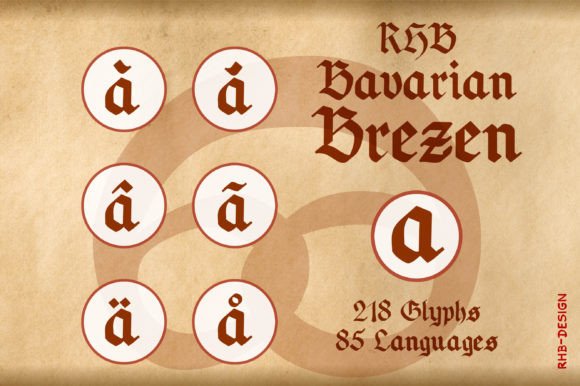 Bavarian Brezen Font PNG with transparent background - Preview 2