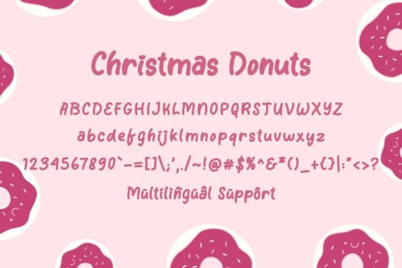 Christmas Donuts Font PNG with transparent background - Preview 4