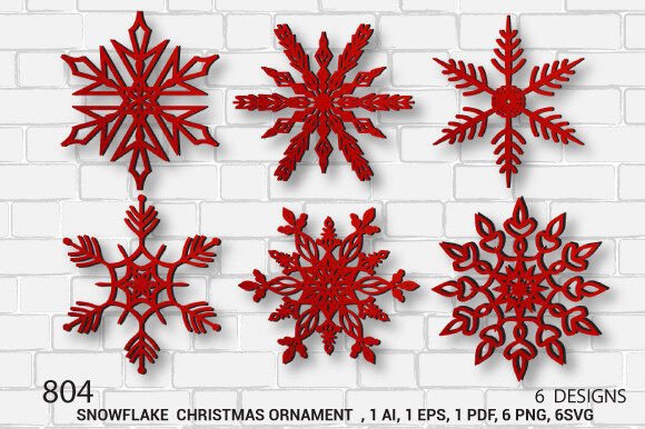 Christmas Snowflake SVG Layer Bundle 804