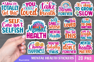 Mental Health Stickers Bundle Graphic by Regulrcrative · Creative Fabrica