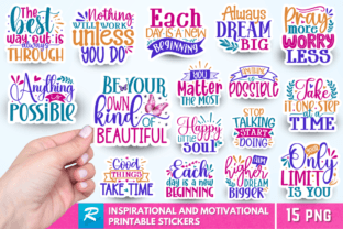 Motivational Stickers Bundle Graphic by Regulrcrative · Creative Fabrica