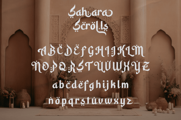 Sahara Scrolls Font PNG with transparent background - Preview 1