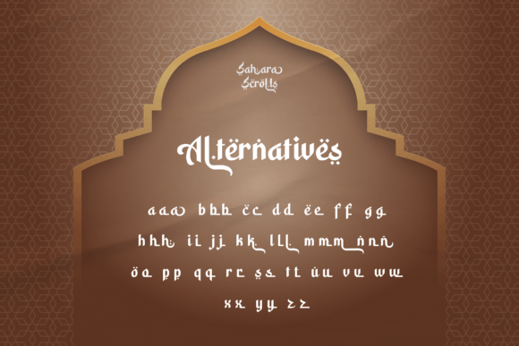 Sahara Scrolls Font PNG with transparent background - Preview 2