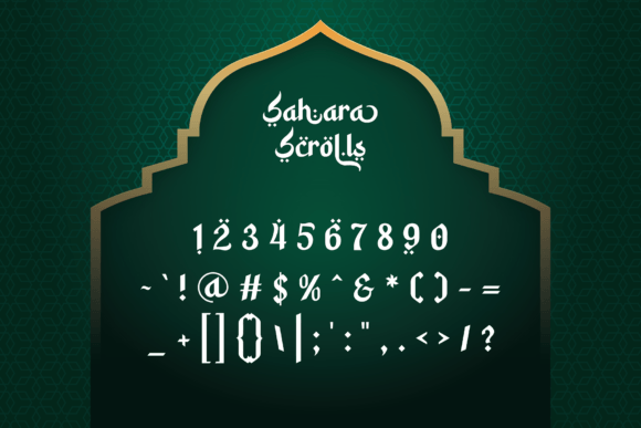 Sahara Scrolls Font PNG with transparent background - Preview 4