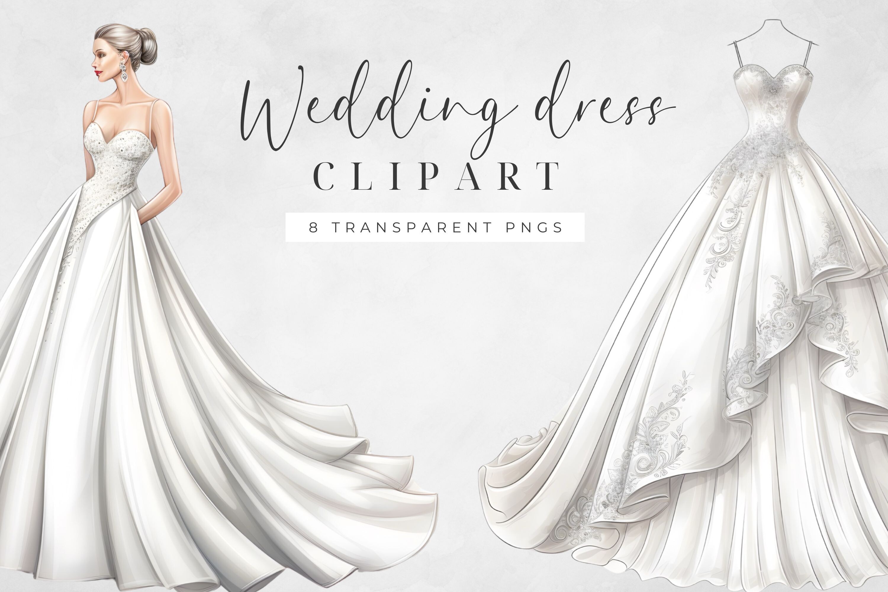 Wedding Dress Clipart Graphic by Digital Emporium Creative Fabrica Wedding Dress Clipart Graphic by Digital Emporium Creative Fabrica