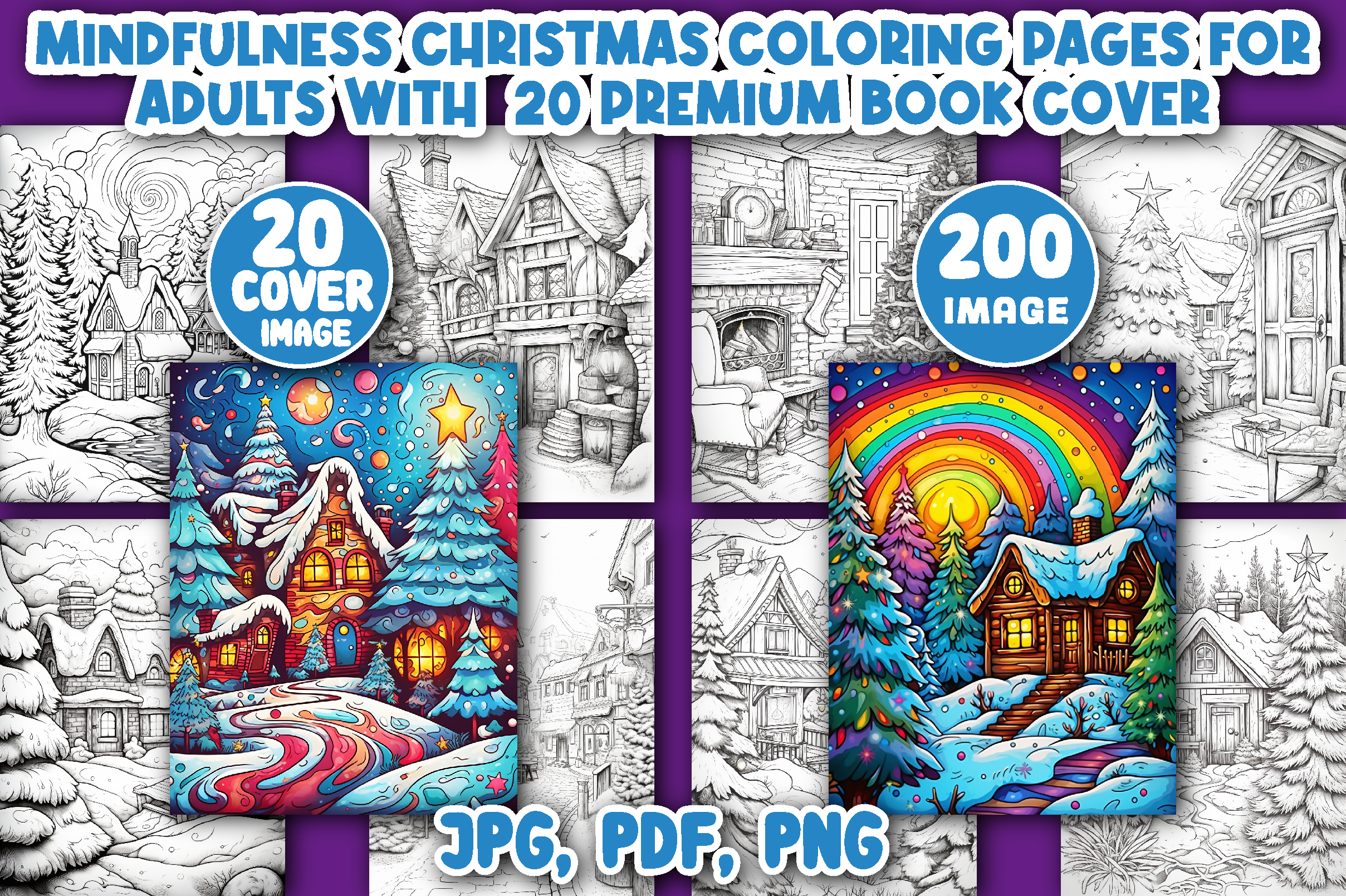 200 Mindfulness Christmas Coloring Pages