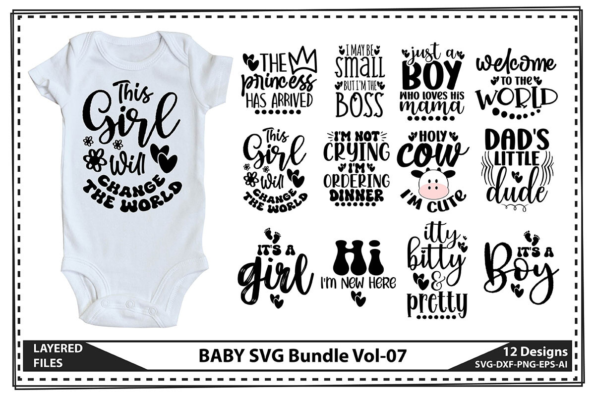 BABY SVG Bundle Vol-07 Graphic by Craft Store · Creative Fabrica