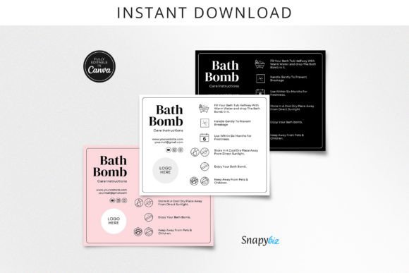 Bath Bomb Care Guide Canva Template