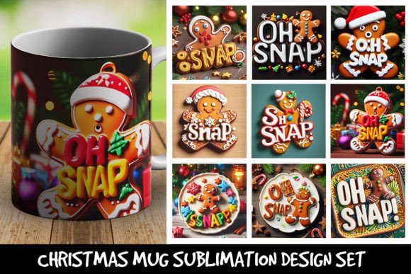 Christmas Mug Sublimation Design Set 9 Graphics